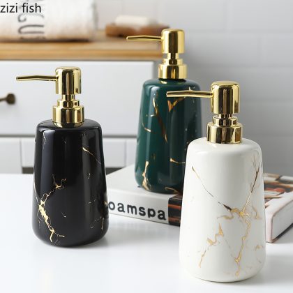 Golden Marble Texture Ceramic Storage Bottles